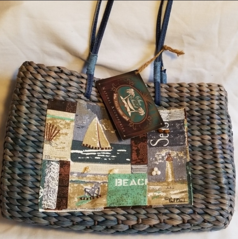 Nautical Shoulder Tote Sun N Sand Natural Accessor